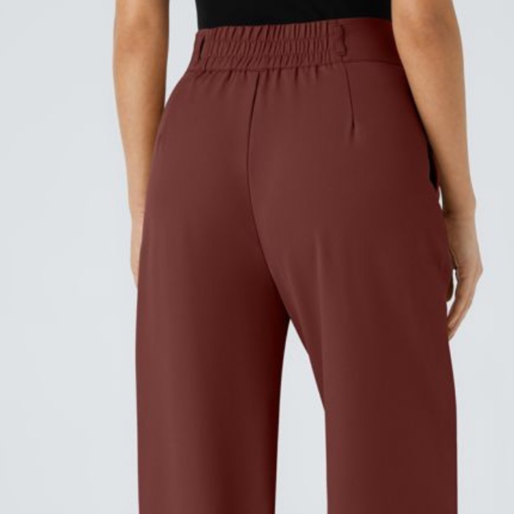 New HALARA flex high waisted shirred straight relaxed fit pants - Picture 4 of 9
